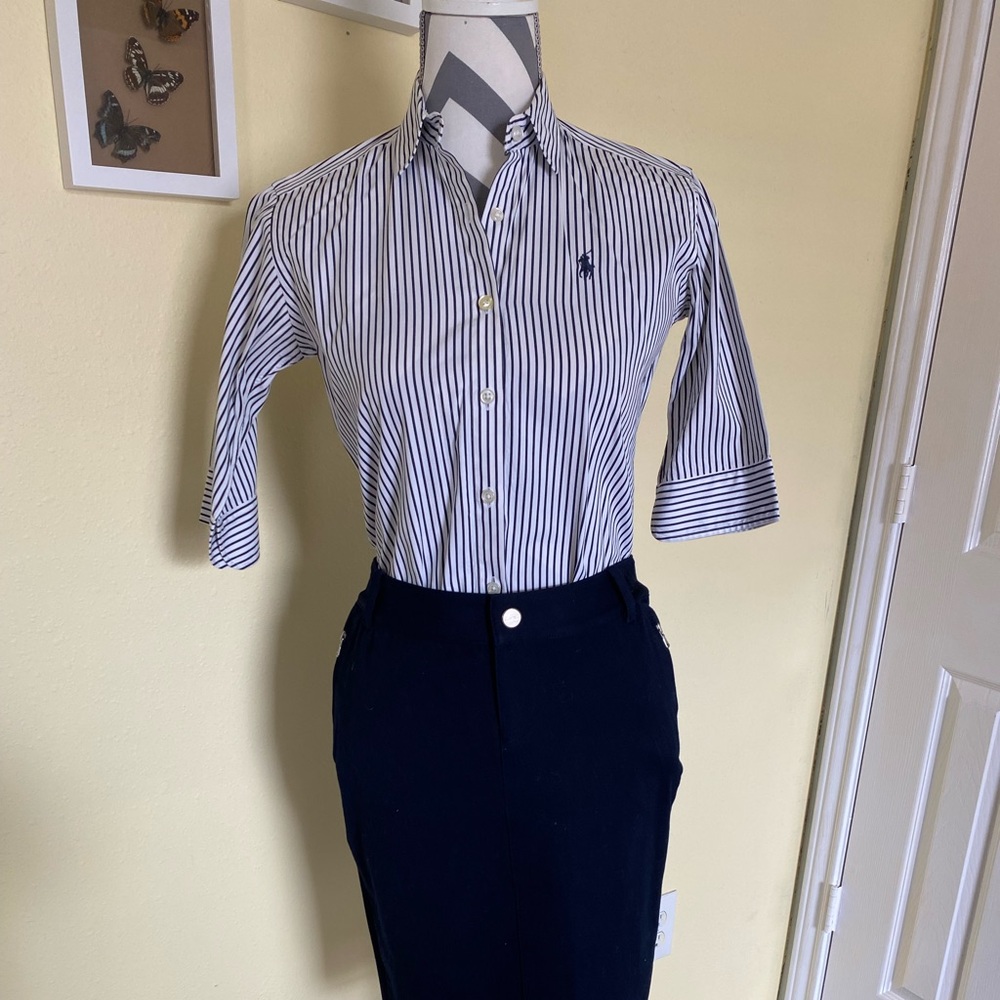 Ralph Lauren Striped Button Down Top, size 4
